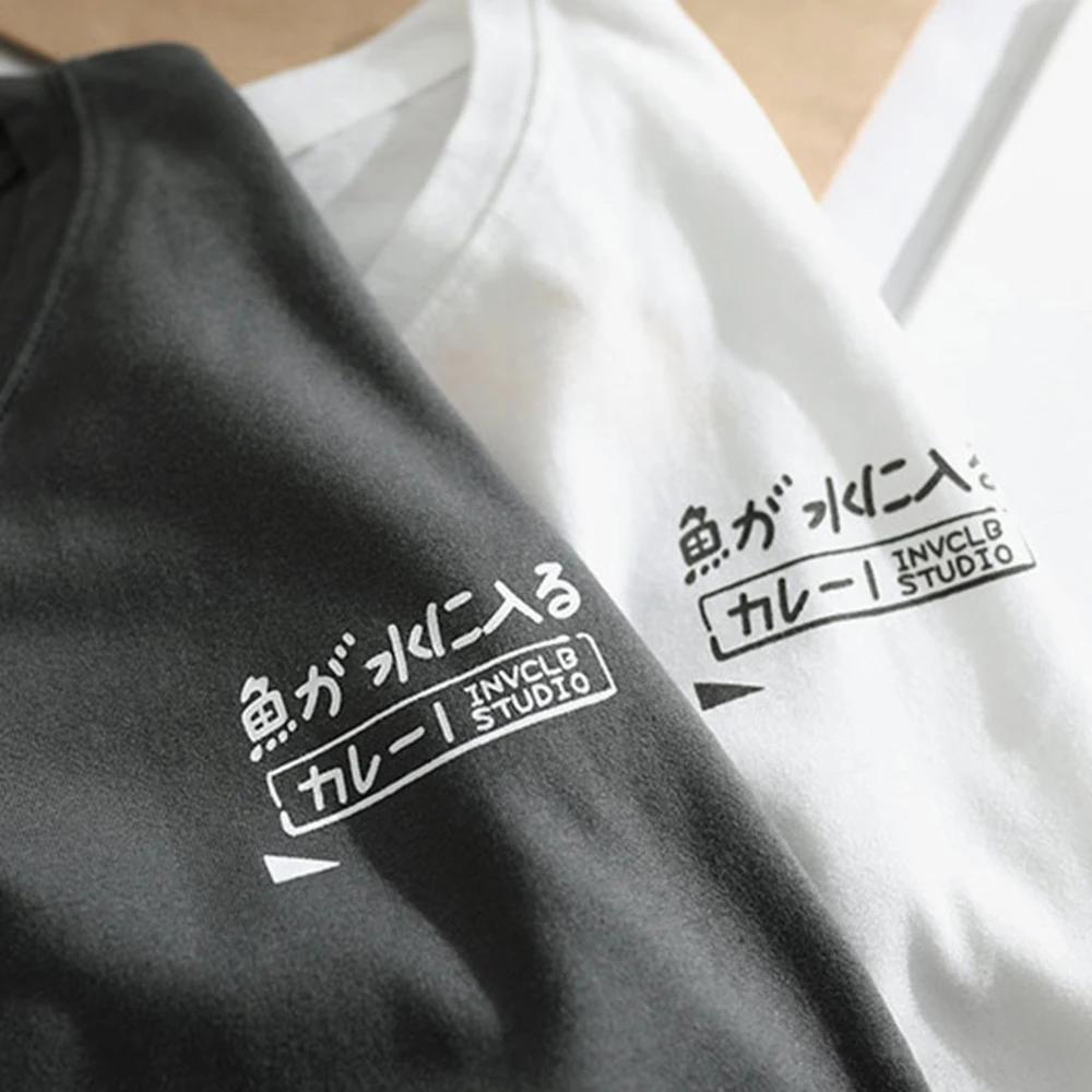 Japanese Retro Fashion Brand T-shirt For Men Women Short Sleeved Summer Loose Bf Style Couple Student Half Sleeved Funny Top