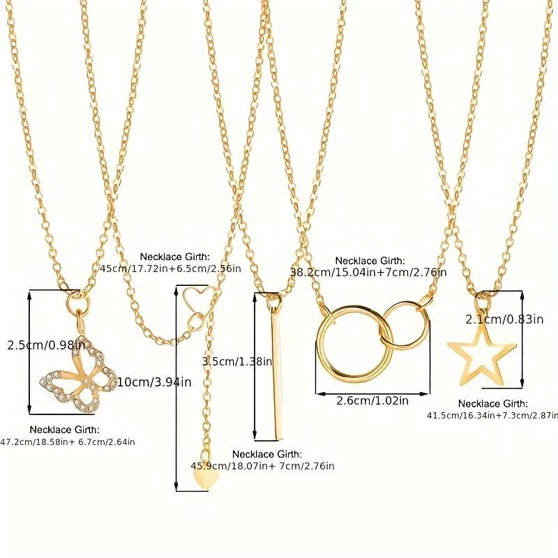 Ladies Luxurious Pearl Star Butterfly Love Heart Stacking Pendant Necklace 5 in 1 one size