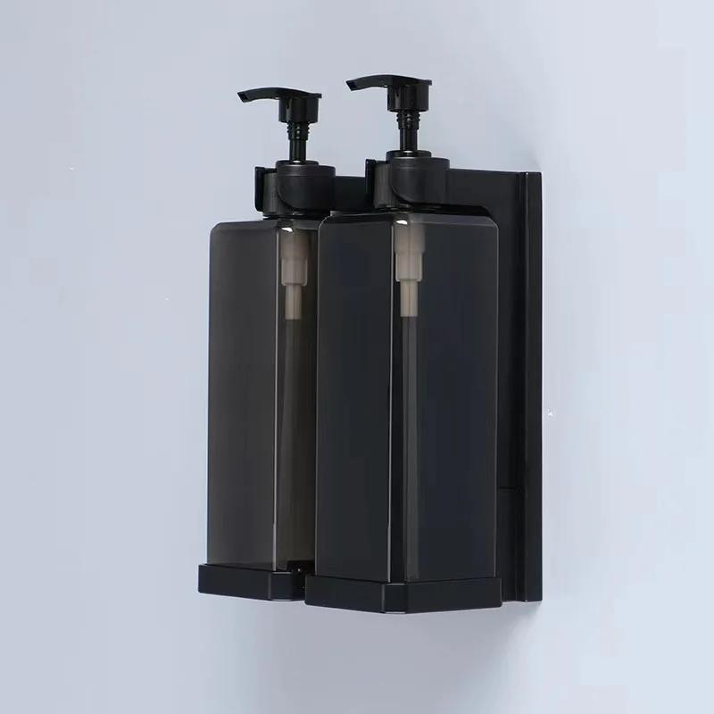 Manual Press Soap Dispenser Light Luxury Bathroom Hotel Multi-head Wall-mounted Shampoo and Shower Gel Holder 500ml