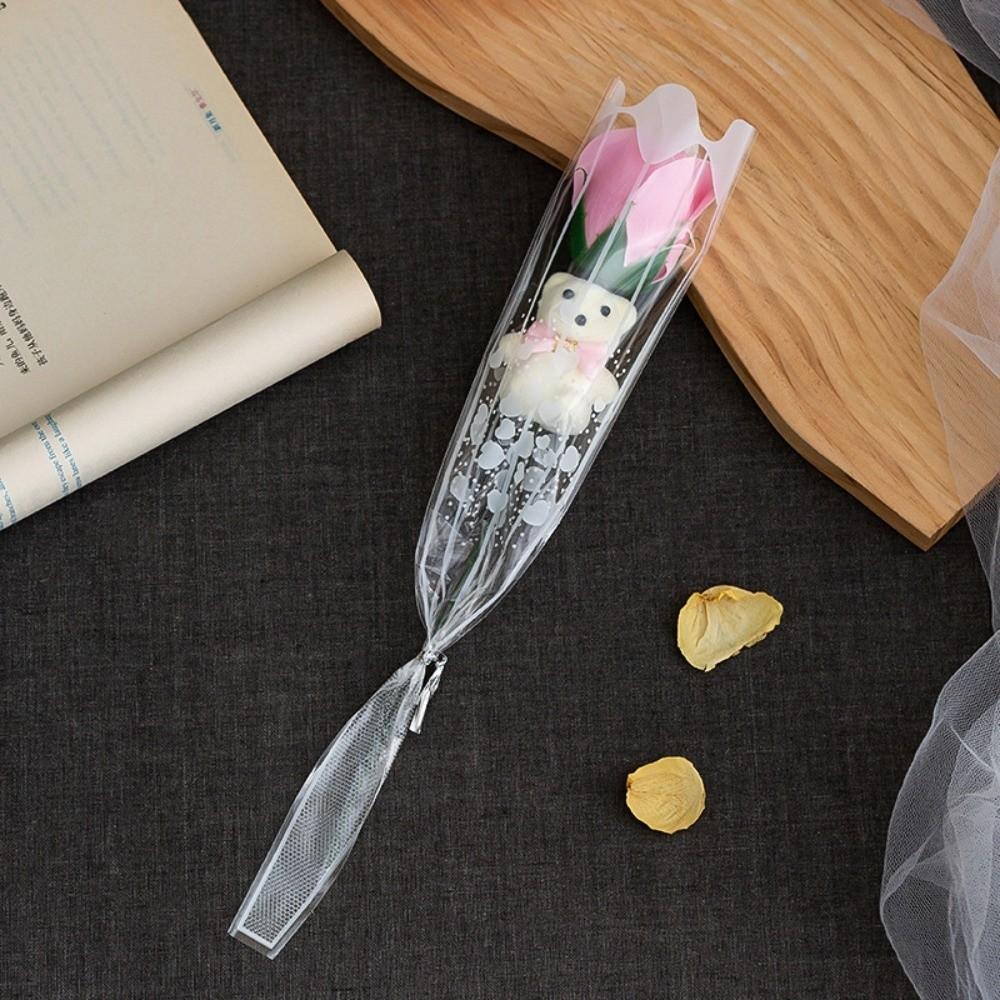 

Single Lovely Bear Graduation Bouquet Soap Flower DIY Artificial Rose Flowers Bear Bouquet Decoration Valentine s Day Gift розовый