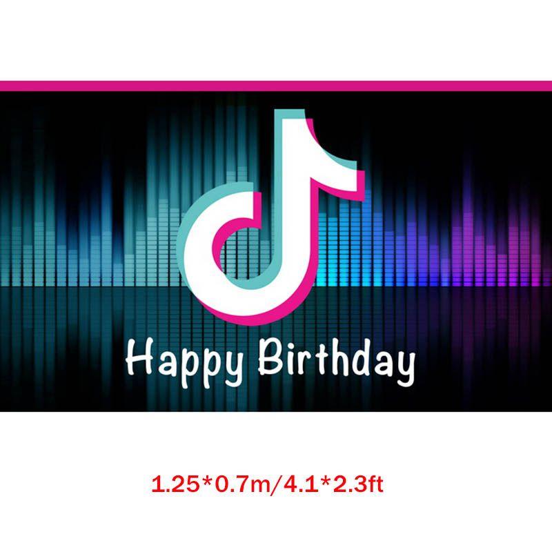 Colorful Tik Tok Birthday Party Supplies Set Featuring Fun Tableware Decor Plates Cups And Banner