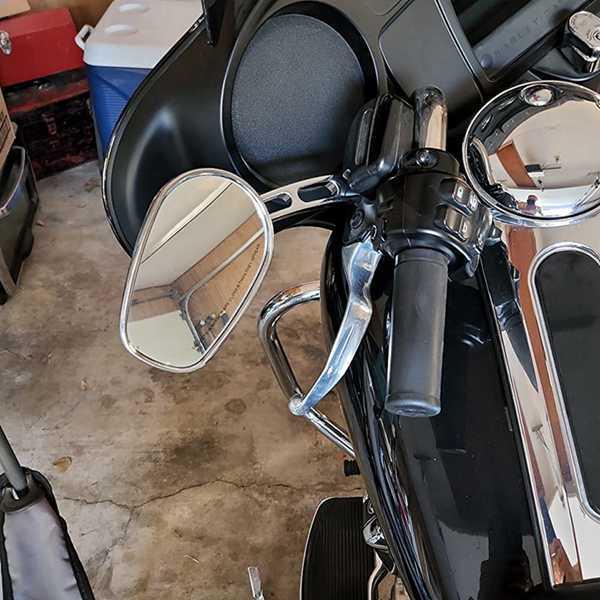 2 Silver Aluminum Rearview Mirrors for Harley D