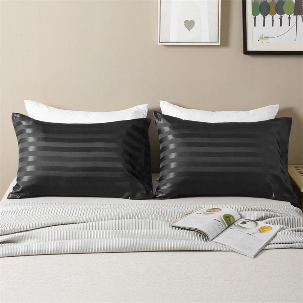 Glossy Jacquard Pillow Cover Envelope Closure Hotel Pillowcase  Bedroom
