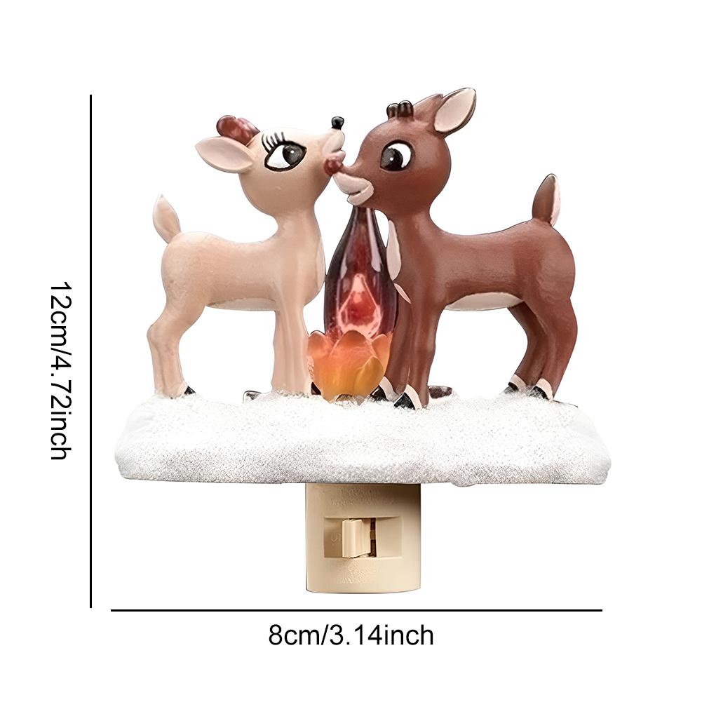 

Christmas Campfire Flickering Nightlight Plug Into Wall 3D Decorative Night Light Cartoon Campfire Lamp for Bedroom Bathroom