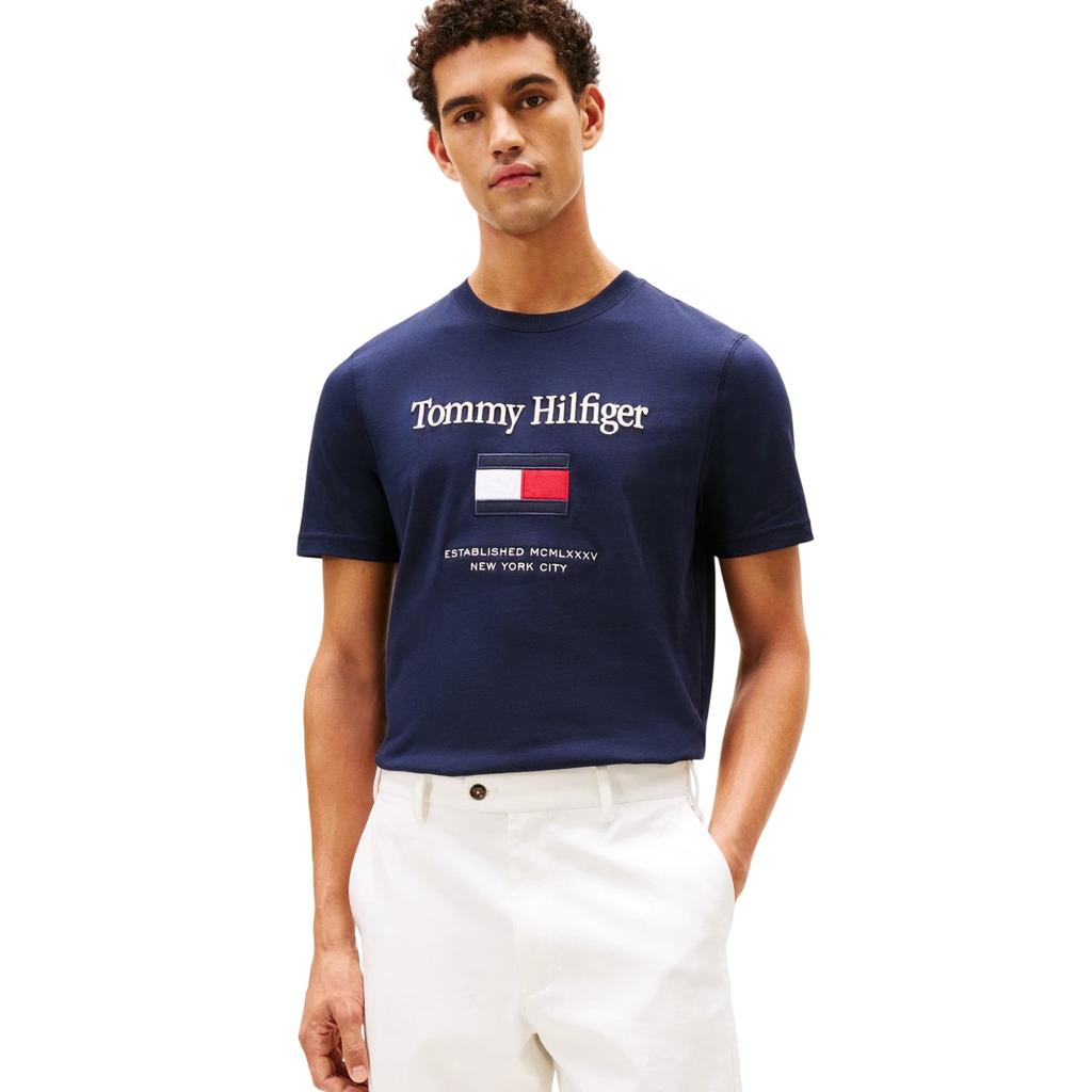 Tommy Hilfiger Mens Flag Embroidered T-Shirt
