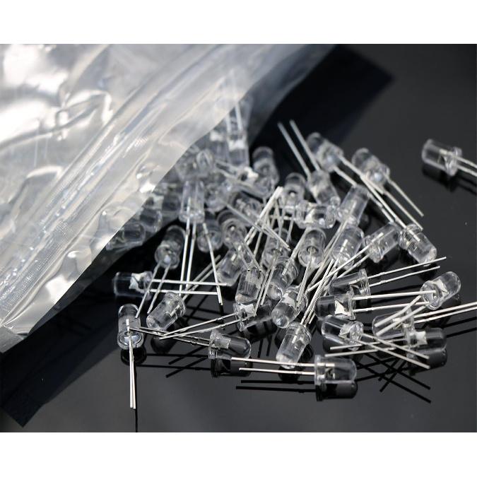 100PCS 5mm Warm White LED Diode Lights Clear Emitting LEDs for High Intensity Super Bright Lighting Bulb Lamps Electronics Components Lamp Diodes