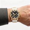 Fake Three-Eye Sports Wind Silicone Strap Big Gold Watch Multi-Color Fashion Business Versatile Men'S Quartz Watch