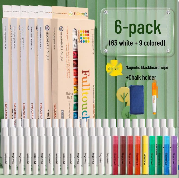 HAGOROMO Dust-Proof Colored Chalk for Kids and Teachers