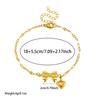 Gold Bow and Heart Charm Link Bracelet for Women