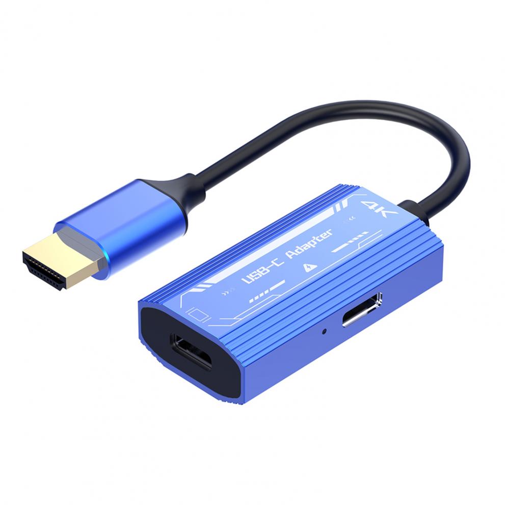 

-совместимый с Type C конвертер высококачественный USB-адаптер для Rokid Air Ar 4k60hz -совместимый с Type C кабель идеально подходит для видео синий