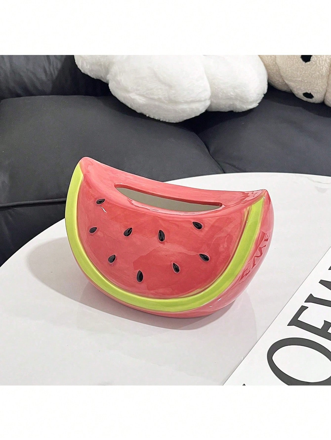 

Креативная мультяшная декоративная салфетница в виде арбуза для дома, гостиной, журнального столика, рабочего стола, высококлассная салфетница, коробка для салфеток