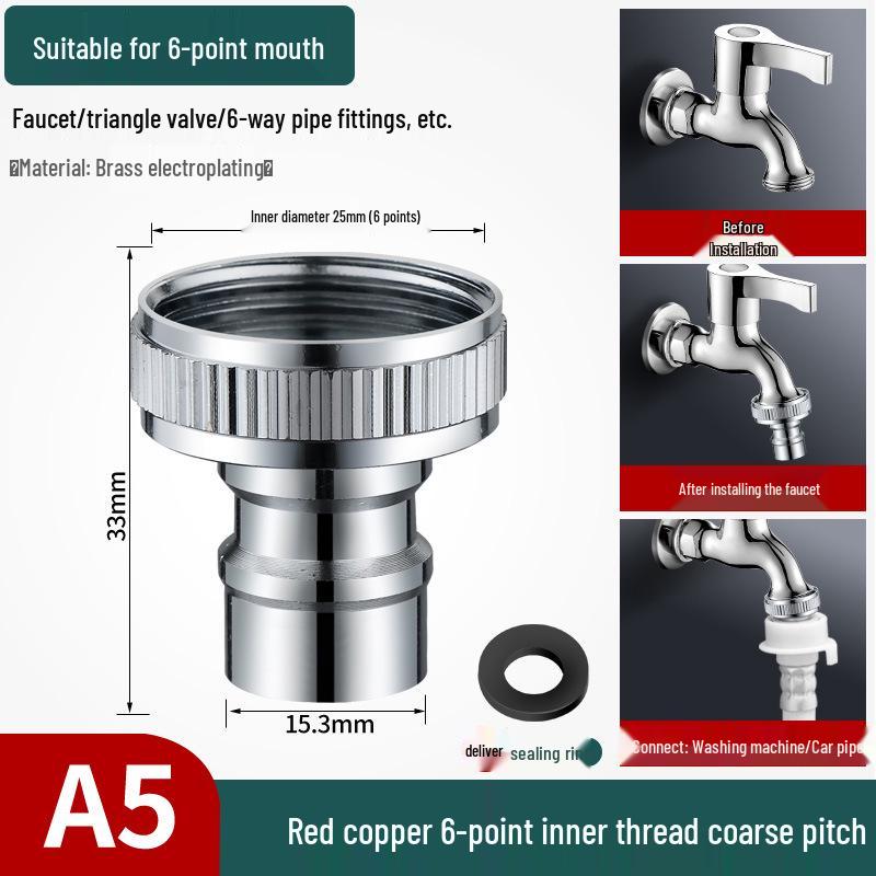 4/6-Minute Faucet Adapter & Spout Converter for Washing Machine Hose