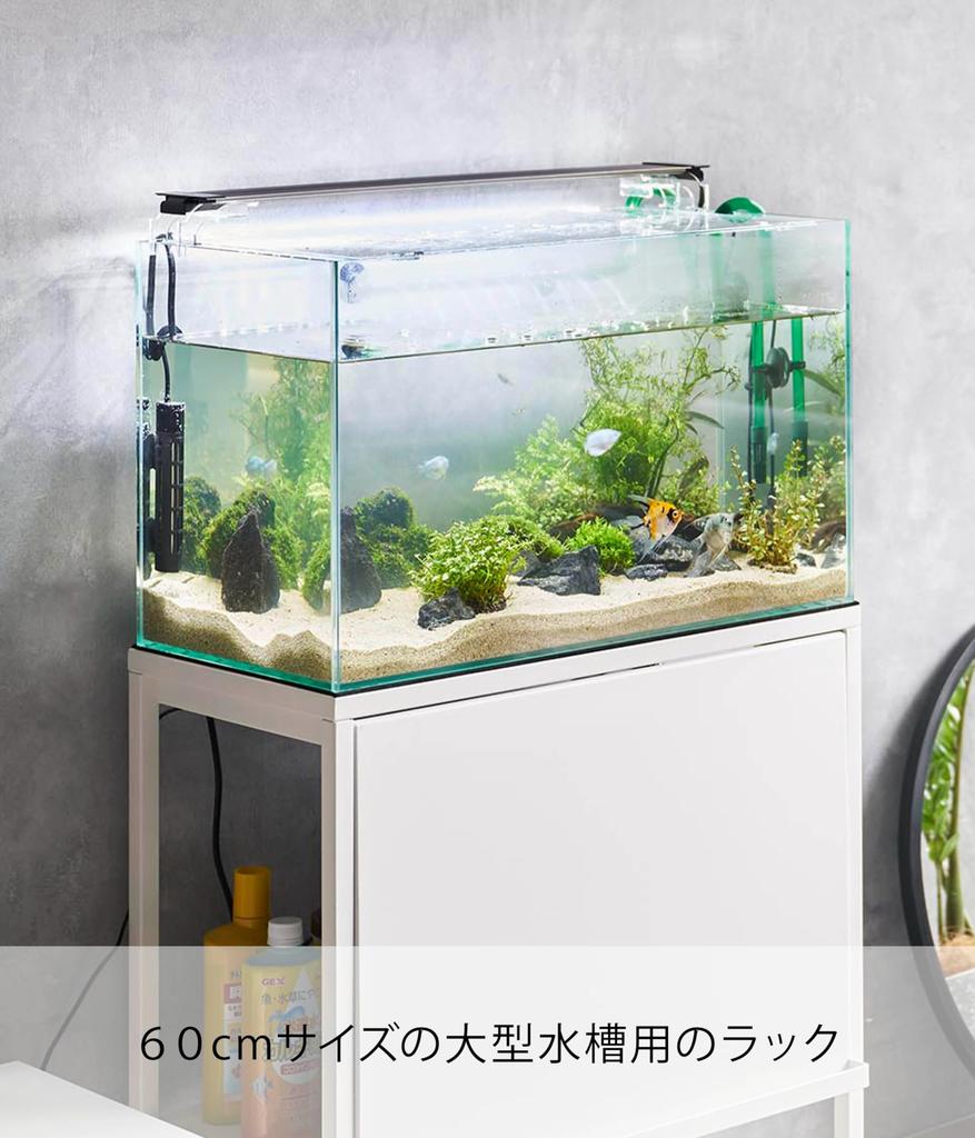 Yamazaki Jitsugyo Aquarium Rack White W61 X D34 X H70cm Tower Aquarium Stand Blindfold Storage Rack 1961 (Yamazaki)
