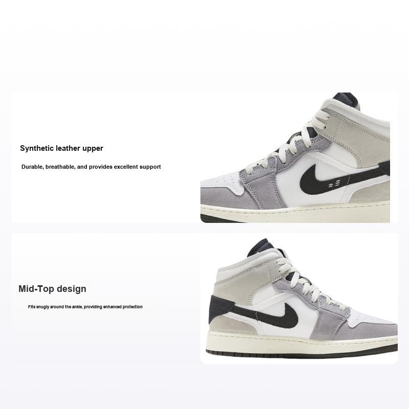 Air Jordan 1 Mid SE Craft GS Inside Out - Cement Grey Sneakers Dziecięce Czarne Białe Tech-Grey FD9091-002
