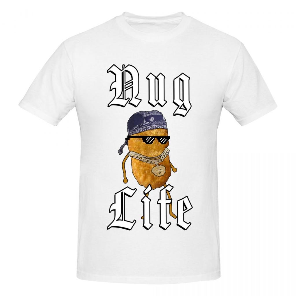 Unisex Chicken Nugget T Shirt Funny Meme Nug Life T Shirt Streetwear Big Size Cotton Crewneck Custom Sleeve Tshirt