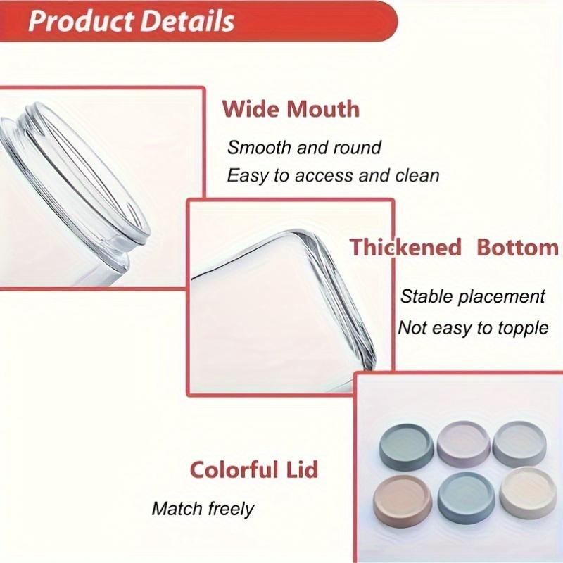 Set of 6 10 Oz Glass Airtight Jars with Airtight Flip Top Lids, Multi-Purpose, Dishwasher And Freezer Safe, Round Containers for Pantry Organization