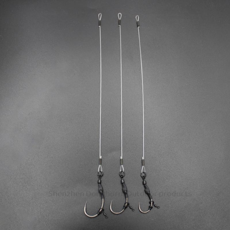 3pcs/pack Carp Fishing Accessories Ready Made Combi Spinner Rig Krank Hook Size 2 4 6 With Booms QC Swivel For Carp Fishing Terminal Tackle