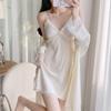 Elegant Lace Ice Silk Two-Piece Camisole Nightgown & Robe Set for Women - Spring/Summer