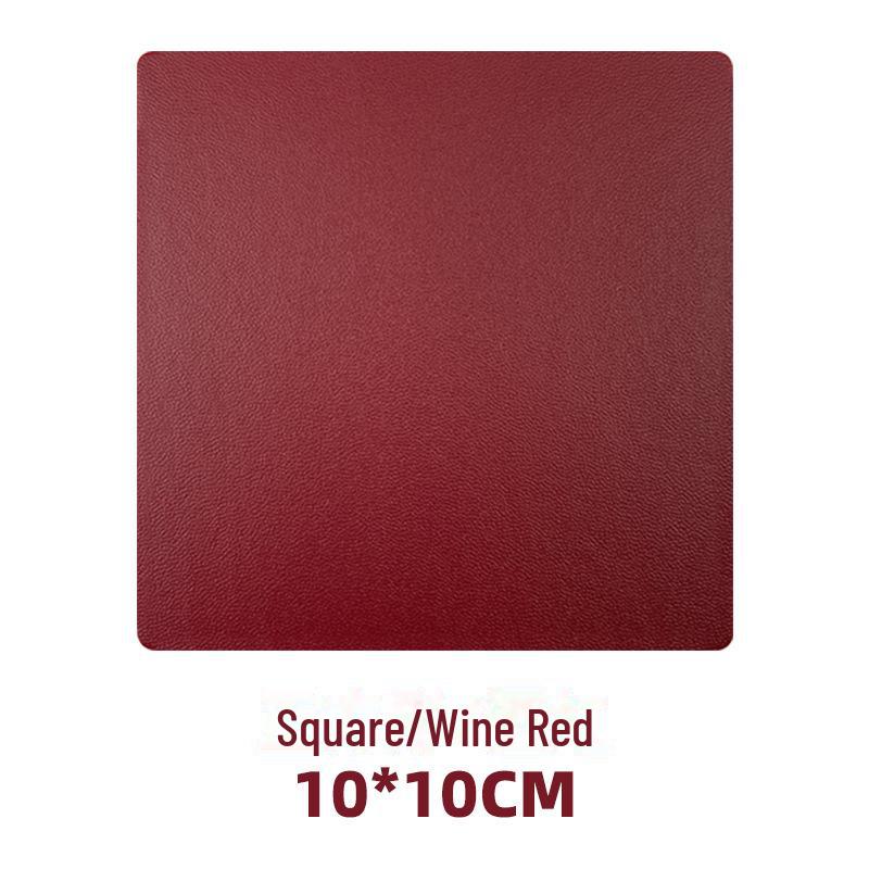 Custom PU Leather Tea Coasters with Hand-Sewn Edges and Insulation Pad, Featuring Your Enterprise Logo.