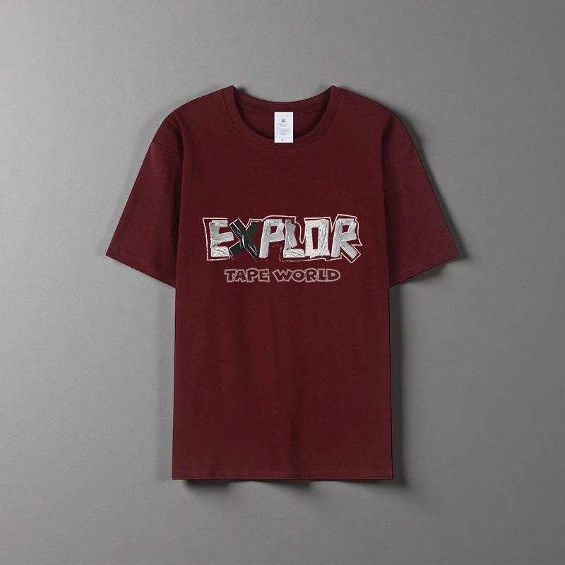 Estate Nuovo Unisex Versatile T-shirt Puro Cotone Alla Moda Casual Top Girocollo Traspirante Vestibilità Ampia Stampa Camicia Maniche Corte