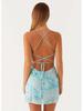 Sequin Embroidery Backless Spaghetti Strap Dress - European & American Style Summer Dress for Women
