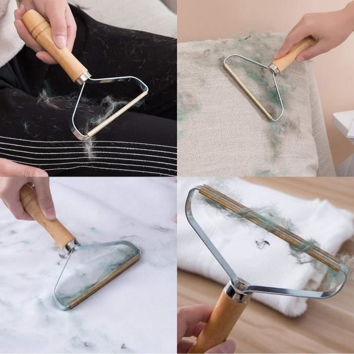 Lot de 2 brosses manuelles anti poil et anti-peluches VOLY - Blanc