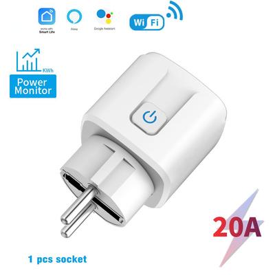 Tomada inteligente Wifi Eu Plug Multi-função Adaptador Monitoramento de energia residencial Pop Outlet Aleax Timing Controle remoto Tiras Soquete