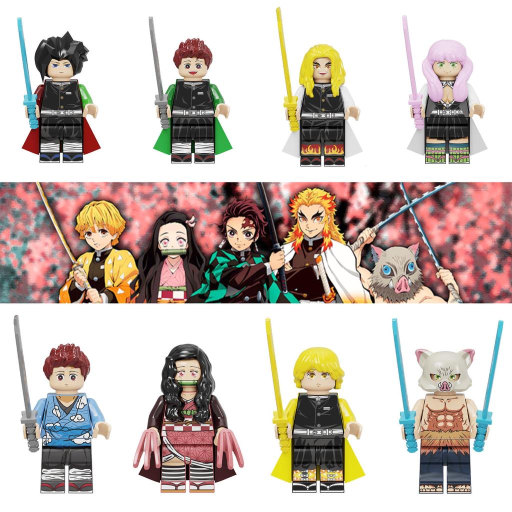 Demon Tanjiro Slayer Minifigures Nezuko Building Block Puzzle Toy Kids Gifts