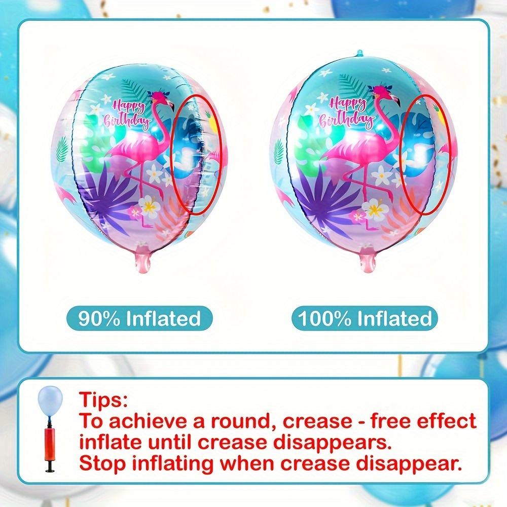 6-Pack 4D Round Flamingo Aluminum Foil Balloons Suitable for Birthday Party Bird-Themed Party Decorations