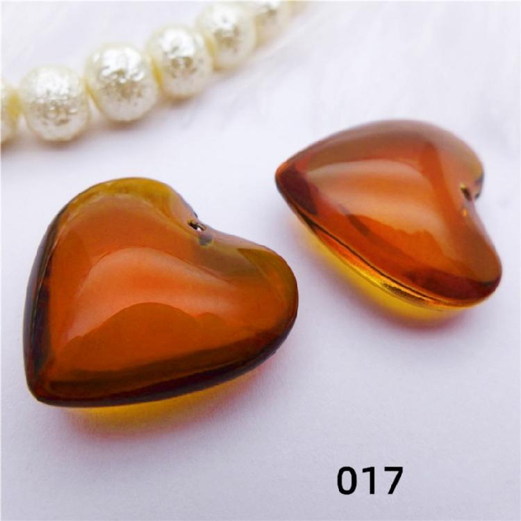 10Pcs Heart Glass Rock Charm Bracelet Necklace Pendant DIY Jewelry Making Craft
