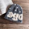 Letter Ago Pattern Knitted Beanie Cap Fashionable Breathable Hat Gifts Warm