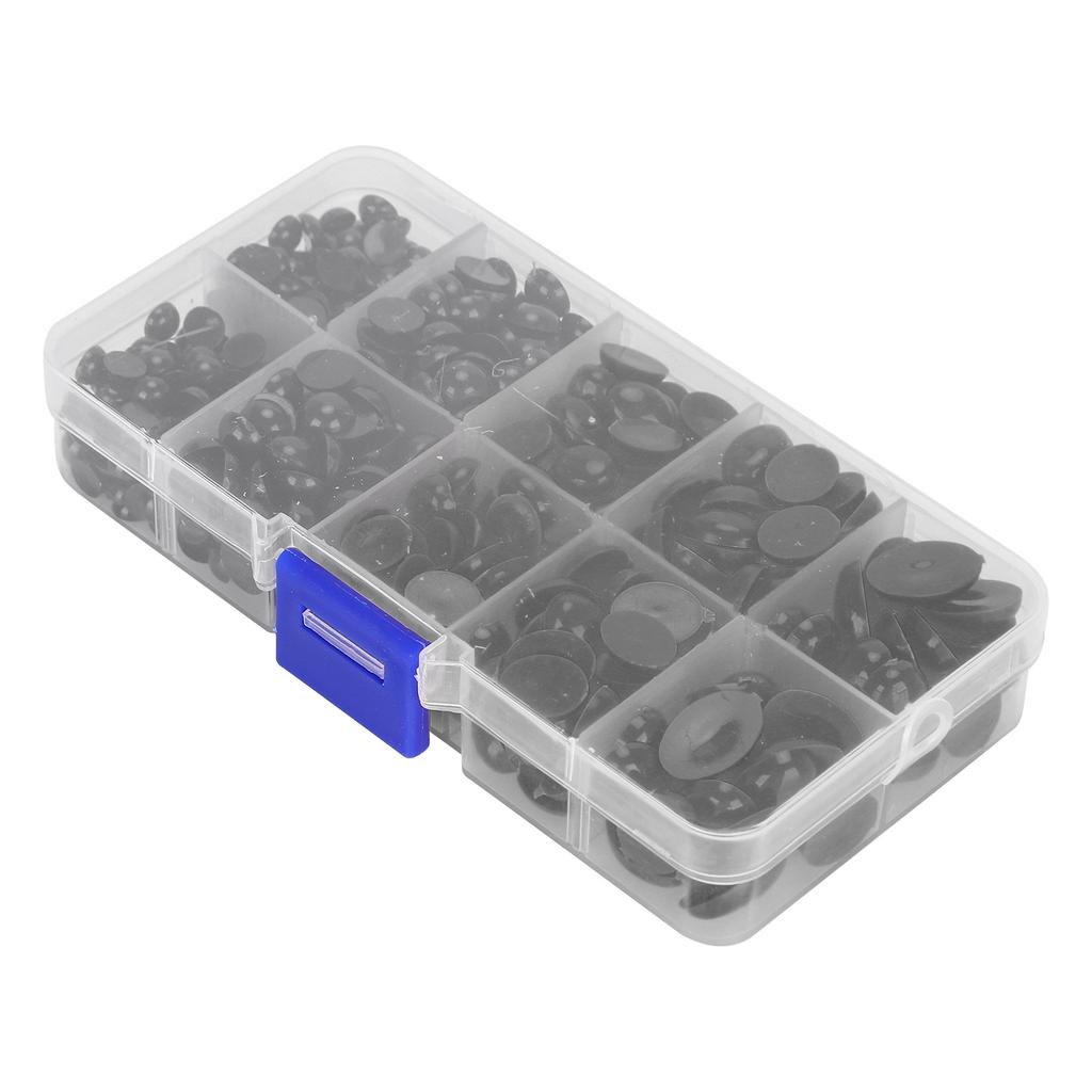 580Pcs Plastic Eyes Noses Flat Doll Teddy Bear Stuffed Animals DIY Making Toys AccessoriesBlack