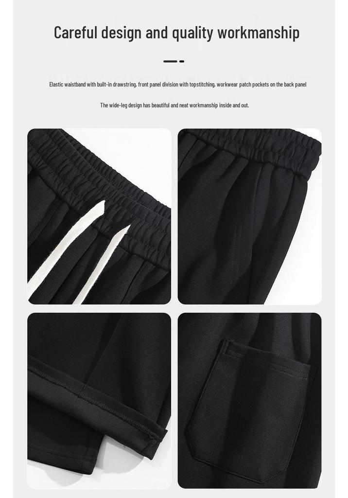Men's American Style Casual Drapey Trousers: Spring/Autumn Loose Wide-Leg Sports Pants
