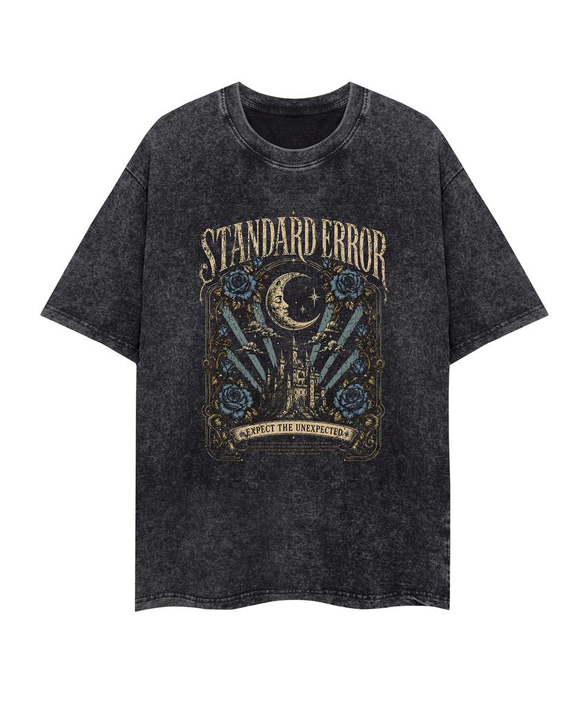 STANDARDERROR 87-Stan338 Vintage Moon Castle Pigment Short Sleeve T-Shirt (3 Colors)