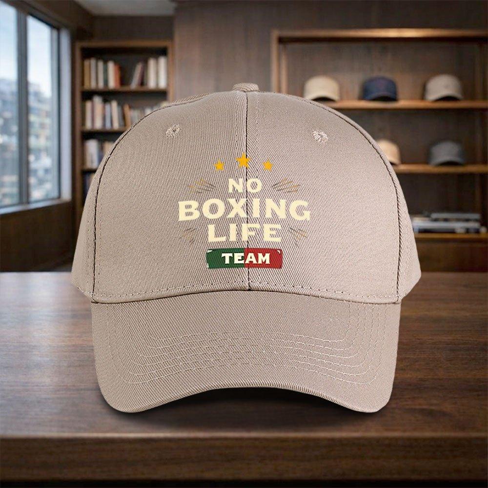 No Boxing Life Team Printed Baseball Cap Adjustable Snapback Hat for Travel Streetwear