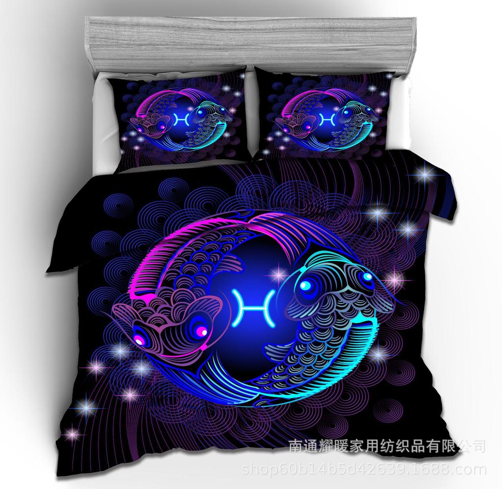 Digital High Definition Printing 3D Starry Sky Twelve Constellation Bedding Four-Piece Set Three-Piece Set