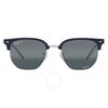 Ray Ban New Clubmaster Polarized Blue Mirrored Irregular Unisex Sunglasses Rb4416 6656g6 53