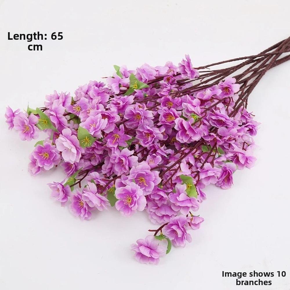 3pcs Lifelike Artificial Sakura Flowers Pink Silk Fake Flowers Peach Blossom Branch Table Center
