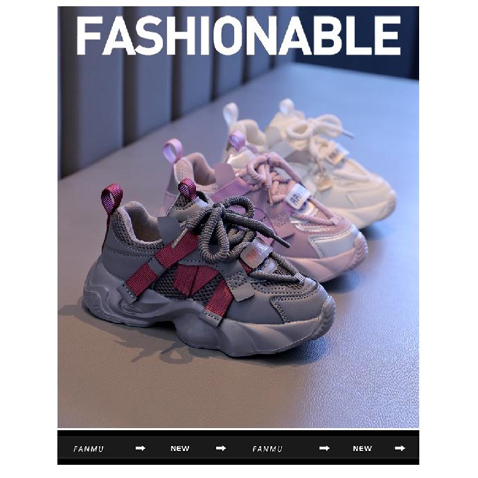 Girls' sports shoes, spring and autumn models, new children's spring shoes for girls, durable and dirt-resistant dad shoes for older children