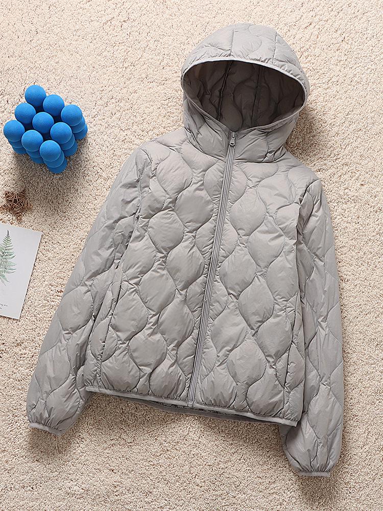 2025 Herbst/Winter Damen Kapuzen-Leichtdaunenjacke - Langarm, Lässig, Warm, Koreanischer Modestil.