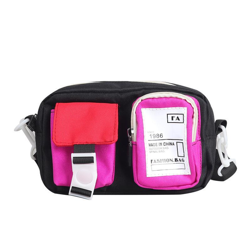 Adorable Kids Oxford Cloth Shoulder Bag Cute Color Block Design For Boys And Girls