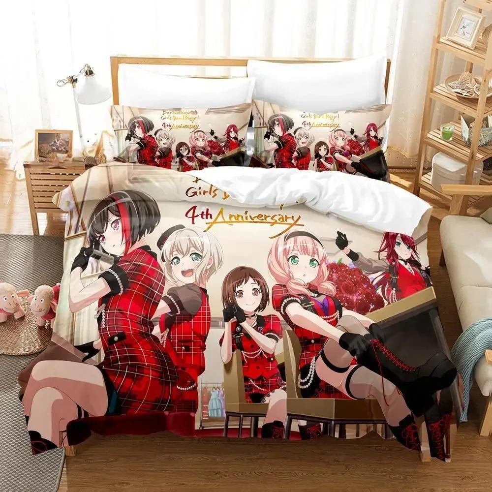 3D Print BanG Dream! Girls Band Party! Bedding Set Single Twin Full Queen King Size Bed Set Adult Kid Bedroom Duvet Cover Sets