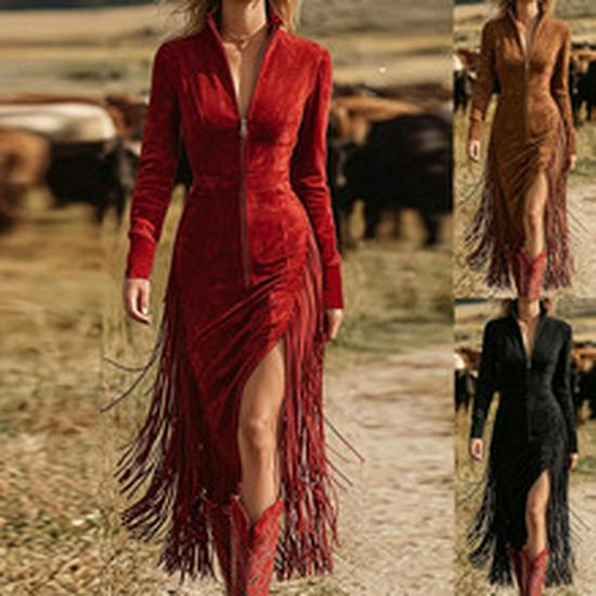Autumn European & American Women's One-Shoulder Slim-Fit Slit Evening Gown