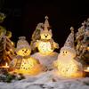 Festive Room Accent Christmas LED Plush Doll Ornaments, Light Up Elk Snowman Santa Claus Home Decor Decoration, Cute Stuffed Toy for Table Holiday