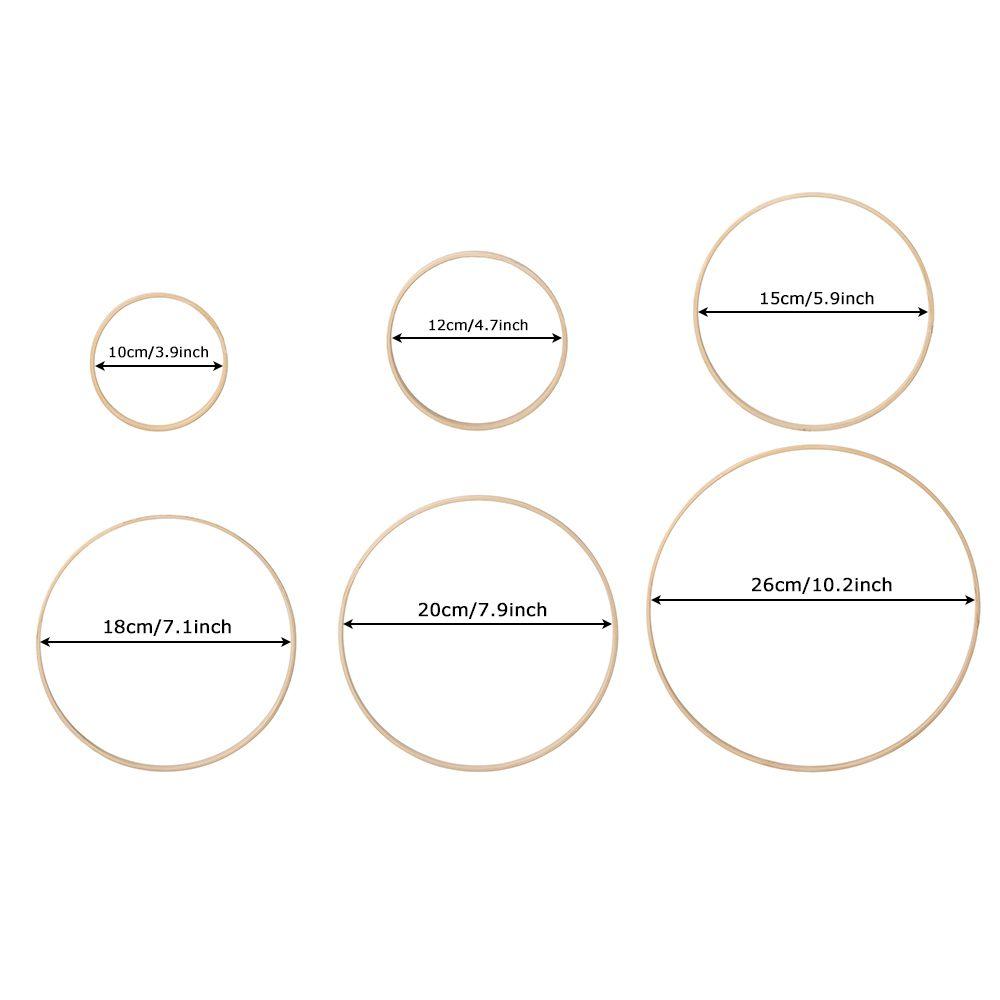 10Pcs Round Wooden Bamboo Hoop Dream Catcher Ring DIY Crafts Floral Hoop Tools