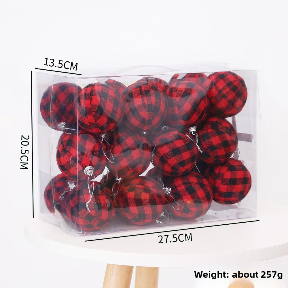 Elegant 7cm Black And White Checkered Christmas Ball Ornament Set For Festive Decor