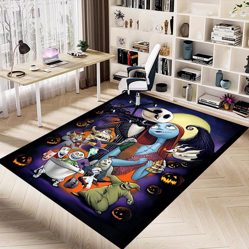 Nightmare Before Christmas Carpet For Playroom Bedroom Living Room Sofa Home Decorkids Game Area Rug Nonslip Floor Mat