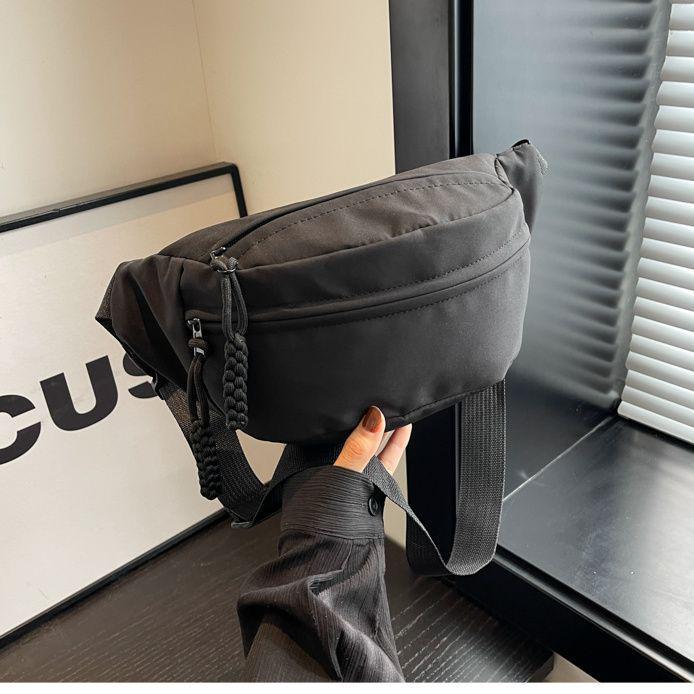 

Нейлоновая модная сумка кроссбоди: Унисекс 2025 Повседневный рюкзак и поясная сумка чёрный