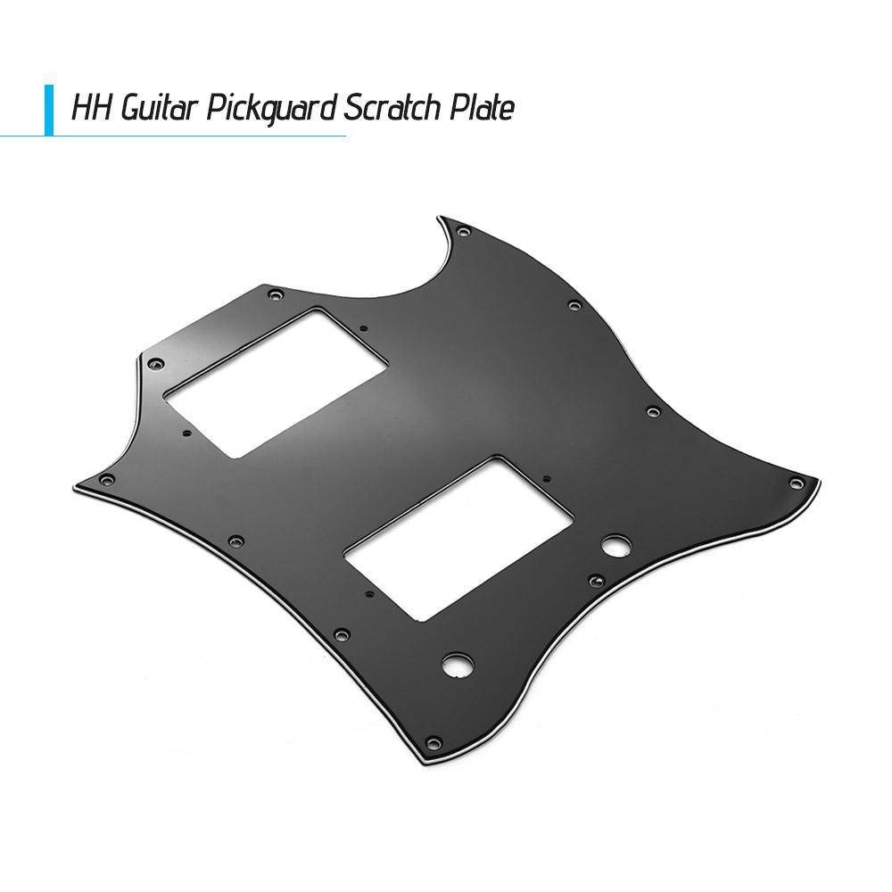 PVC HH Guitar Pickguard Scratch Plate for SG Electric Guitars 3 Ply Black