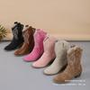2025 New Western Cowboy Boots Knight Boots Women's Medium Tube Embroidery Retro Pointed Thick Heel Medium Tube Cotton Spot